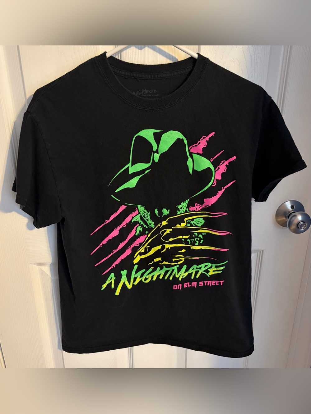 A Nightmare on Elm Street Neon Graphic T-Shirt, Men’s Size Medium